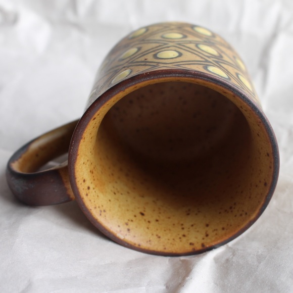 Ceramic Mug with Yellow Polka Dots - Picture 2 of 3